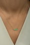 Heliophilia Silver Collar de Plata de Ley 925 con Baño de Oro y Circón Verde